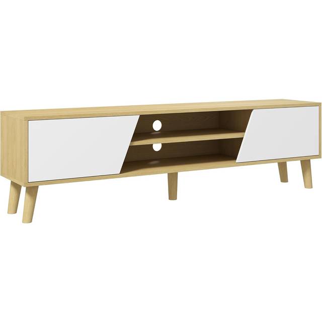 Homcom - tv Unit Cabinet for TVs up to 65'', tv Stand with Shelves, Oak'