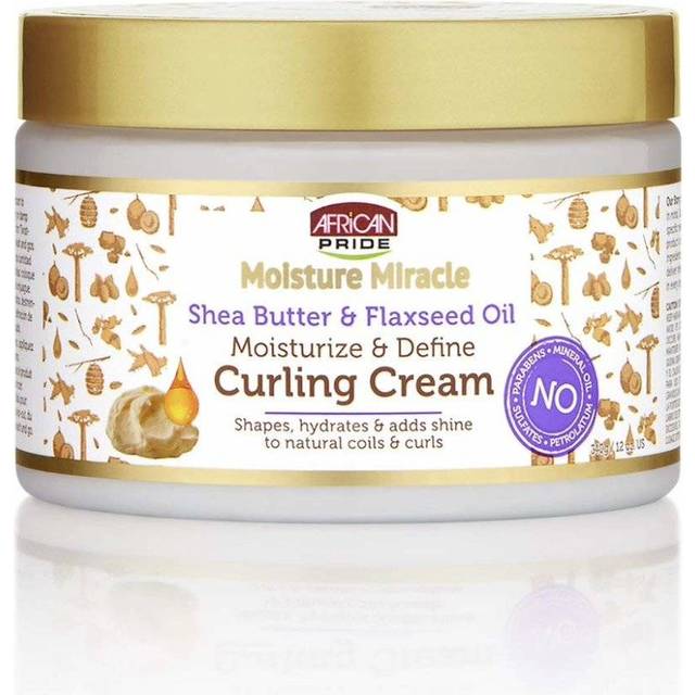 African Pride Moisture Miracle SheaButter & Flaxseed Oil Curling Cream 12oz