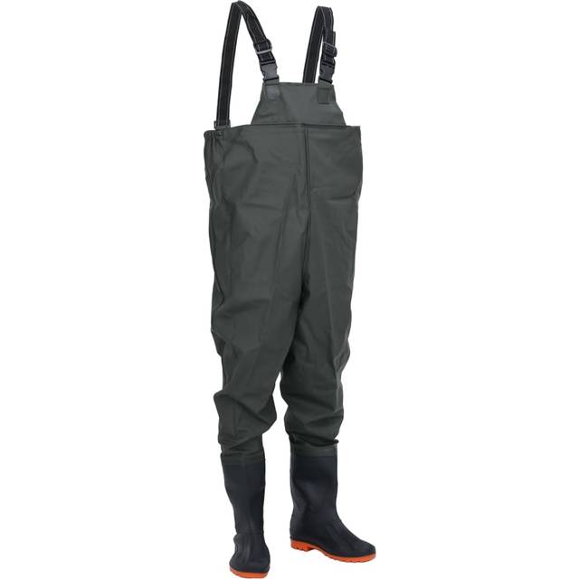 vidaXL Chest Waders with Boots Dark Green Size 41