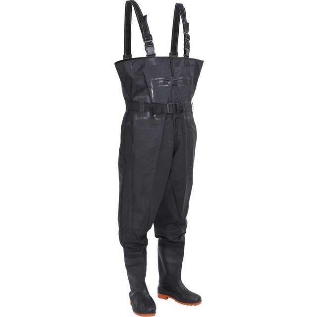 vidaXL Chest Waders with Boots and Belt Black Size 46