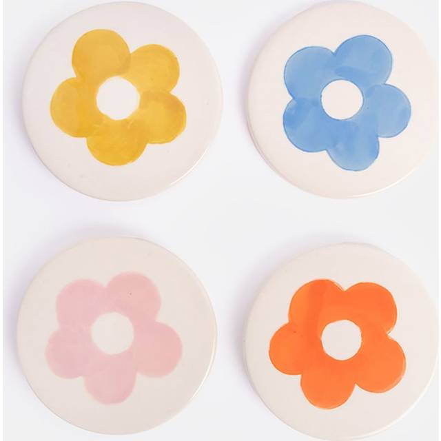 Caroline Gardner Ceramic Floral Coasters, Pack of 4, Multi