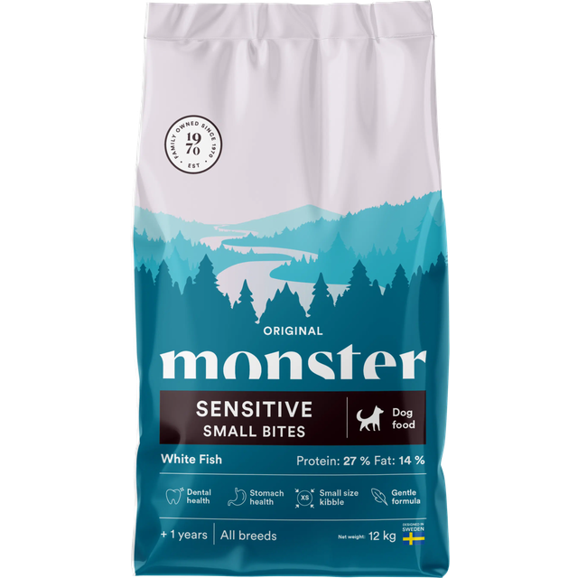 Monster Pet Food Original Sensitive White Fish Small bites 12 kg