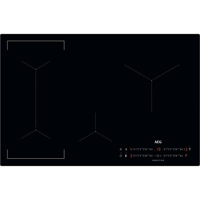 AEG IKX84443CB 78cm Series 6000 Frameless 4 Zone Hob2Hood Induction Hob - BLACK