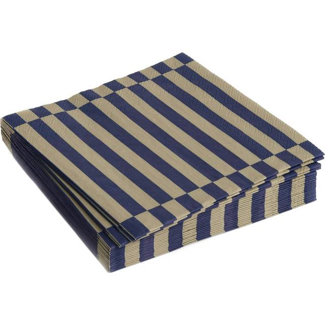 HAY Pattern Lunch Stripe servett 33x33 cm 20-pack Dark blue-dark sand pillar