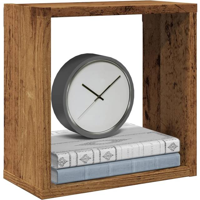 vidaXL Wall Cube Shelves 2 pcs Old Wood 30x15x30 cm Engineered Wood - Brown