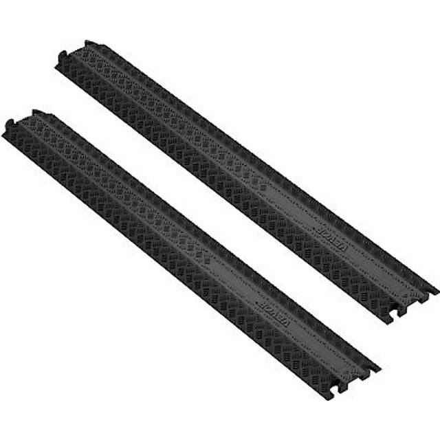 VEVOR 2 PCs Drop Over Cable Cover Ramp, 907 kg/axle Load Capacity, Heavy Duty Cable Hose Protector Ramp, Floor Cord Cover for High Walking Traffic Areas Indoor Outdoor Home Office Warehouse School