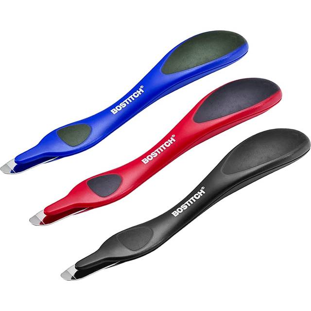 Bostitch Office Bostitch Professional Magnetic Easy Staple Remover Tool  3 Pack  Black Blue and Red Colors Included  Staple Puller Stick for Office Ho