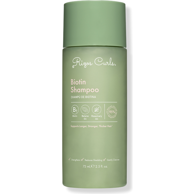 Rizos Curls Biotin Shampoo  Gently Cleanse & Nourish  Rosemary Oil & Oat Protein for Longer and Stronger Hair  Hair is Fuller  Softer & Shinier  2.5 o