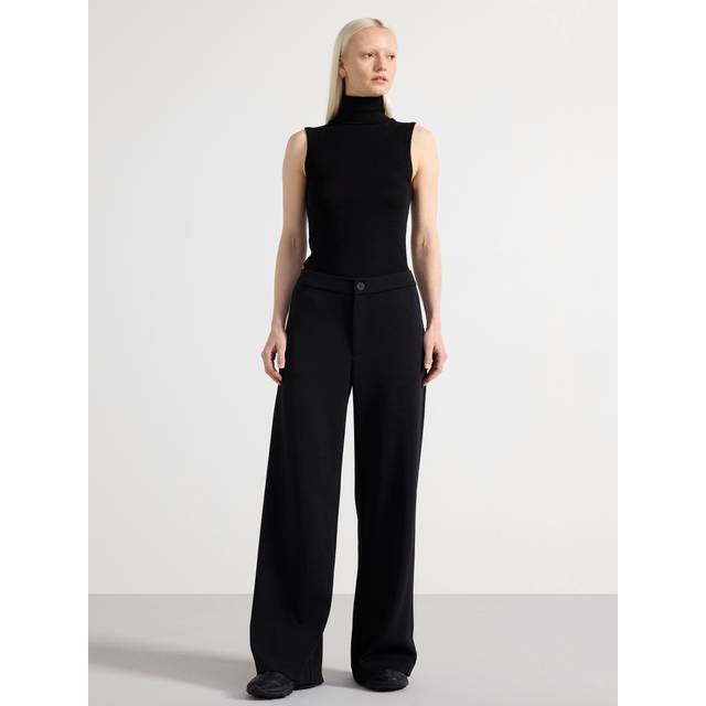 LINDEX Trousers Rut |Svart |M