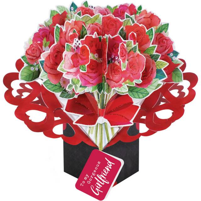 Pop up bouquet of roses to my girlfriend pop up card paper flowers any occasion