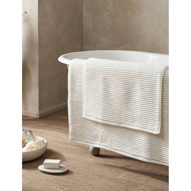 The White Company Narrow-rib Cotton Bathmat 60cm X Bath Mat - WHITE