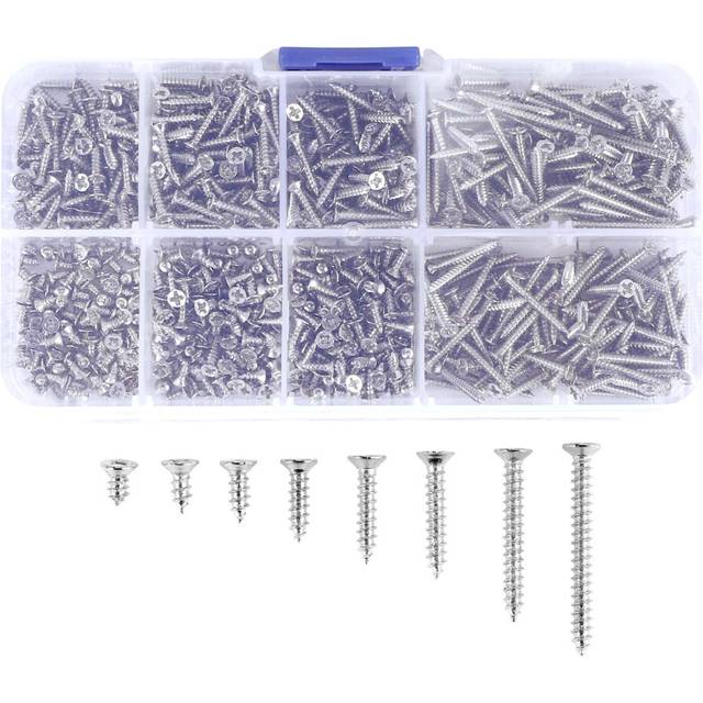 800Pcs Self Tapping Screw Kit Lock Nut Wood Thread Nail Screw Sets M2