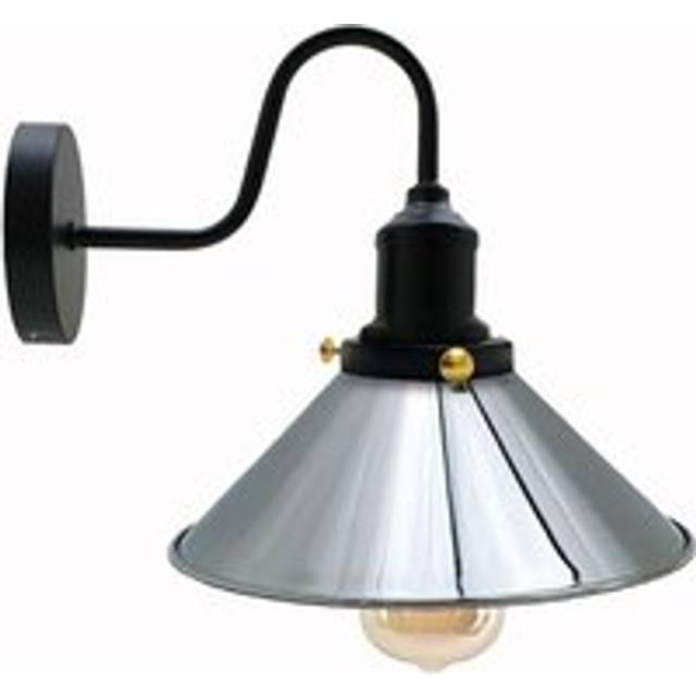Vintage Industrial Metal Cone Shade Lighting Indoor Wall Sconce Light Fittings~3389 - CHROME - Yes