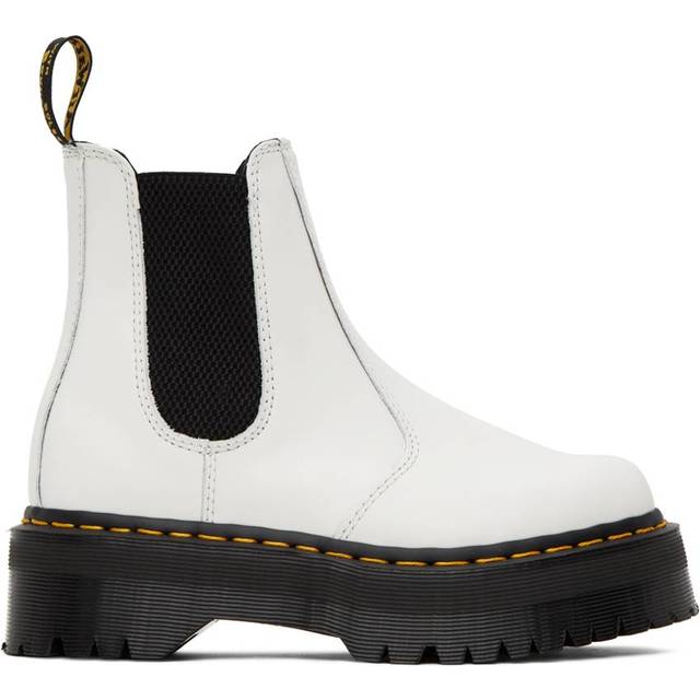 Dr. Martens Unisex 2976 Chelsea Boot  White Smooth  10 US Women
