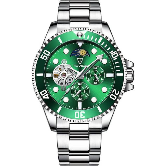 Luxury Men&#39;s Automatic Machenical Watches Large Face Self Winding Waterproof Luminous Watches Rotatable VEANXIN Men Mechanical Watch Stainless Steel