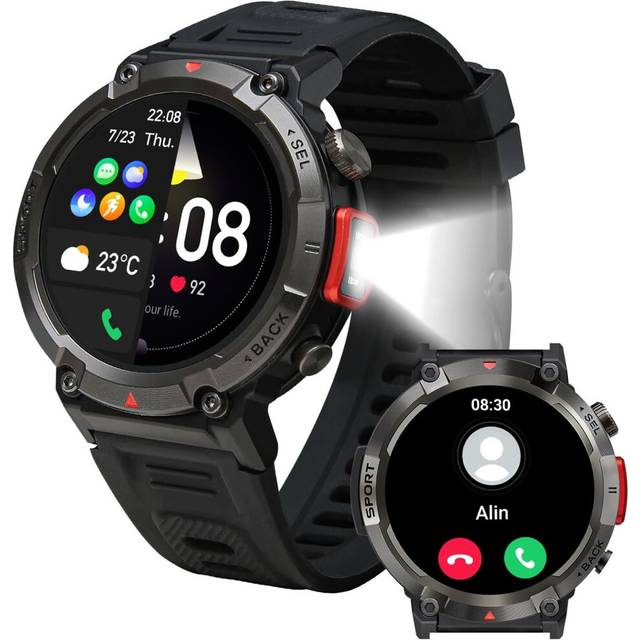 Chronus Smart Watch for Men (Answer/Dial Calls) Bluetooth Tactical SmartWatch for Android and iPhone Waterproof Outdoor Fitness Sleep Monitoring