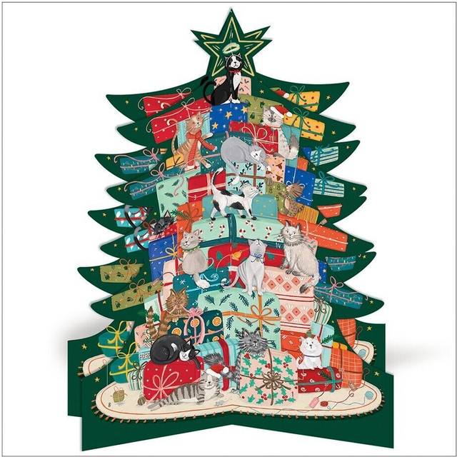 Large 3D Advent Calendar Cats Xmas Tree Christmas Advent Calendar Gift Idea
