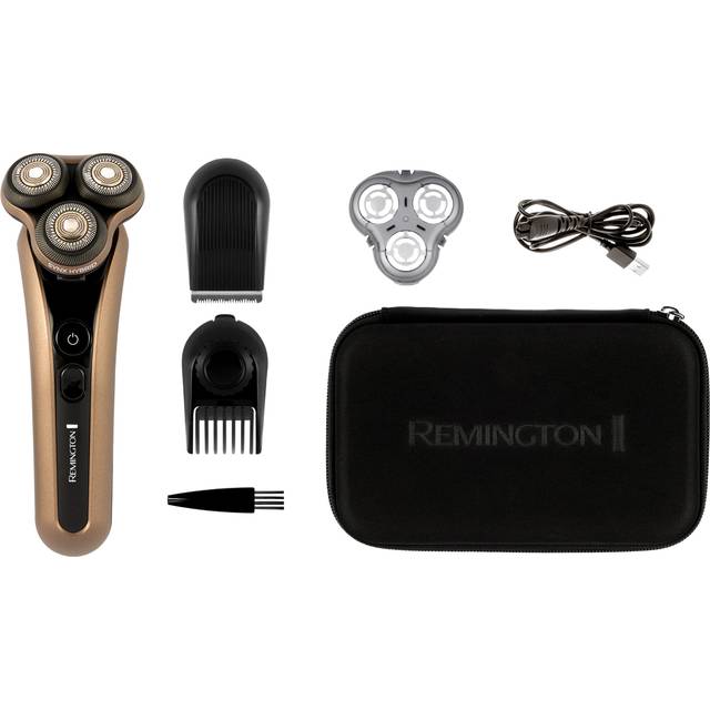 Remington elektrisk rakapparat för våt och torrakning, 360 ° flexibelt rakhuvud, detaljtrimmer med justerbar kam 1-5mm, 60 min sladdlös användningstid, USB-laddning, Roterande rakapparat XR1795