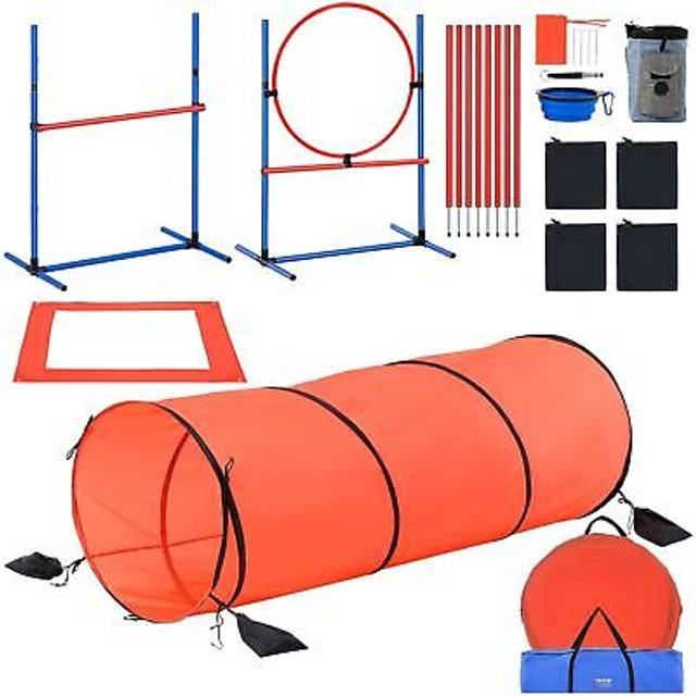 VEVOR Hund Agility Träningsutrustning 5 ST Kombinationsset med hindertunnel
