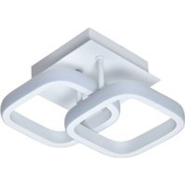 Contemporary LED Ceiling Light Fitting in Square Metal - White - One Size