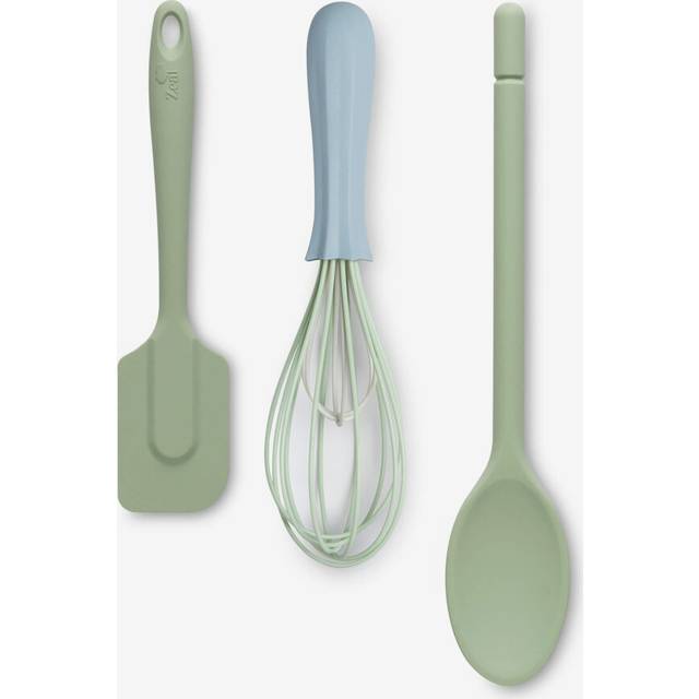 (Sage Green) Zeal Silicone Spatula, Traditional Spoon & Whisk Kitchen Utensil Set