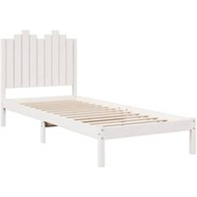 vidaXL Sängram utan madrass extra lång vit 100x210 cm massivt trä