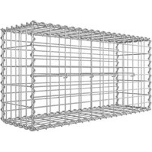Songmics Metal Gabion Cage With 5 X 10 Cm Mesh Silver, Silver