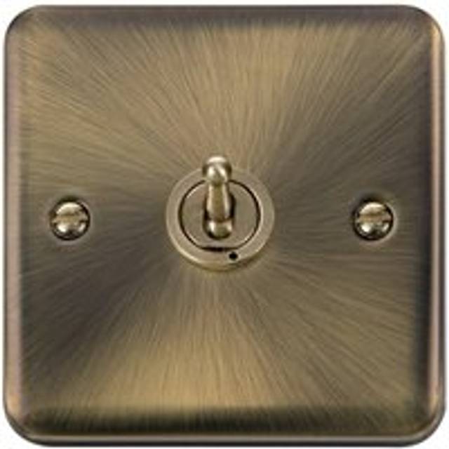 Curved Antique Brass Intermediate 10AX Toggle Light Switch Se Home