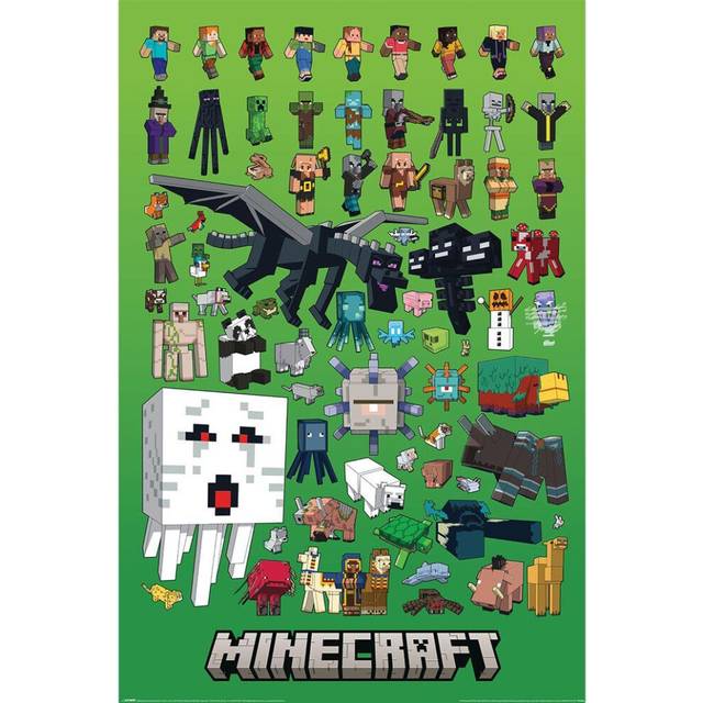 Minecraft Character Montage affisch 91.5cm x svart