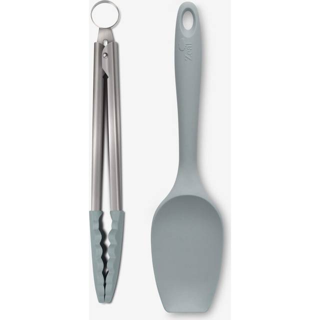 (Duck Egg Blue) Zeal Silicone Kitchen Tongs & Spatula Spoon Utensil Set