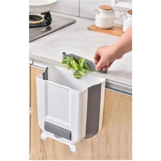 Small Collapsible Door Hanging Wall Mount Trash Garbage Waste Recycling Bin