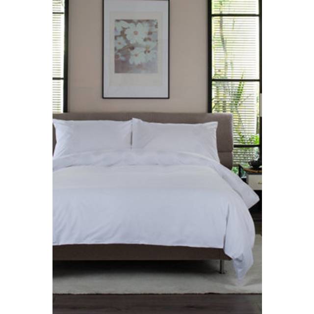 Spirals 200 Thread Count 100% Cotton Duvet Cover Set - White - Double