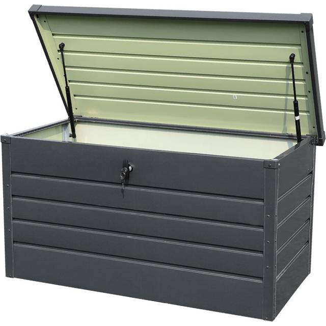 Outdoor Storage Box 350L Metal Lockable Utility Chest Cushion Shed Patio