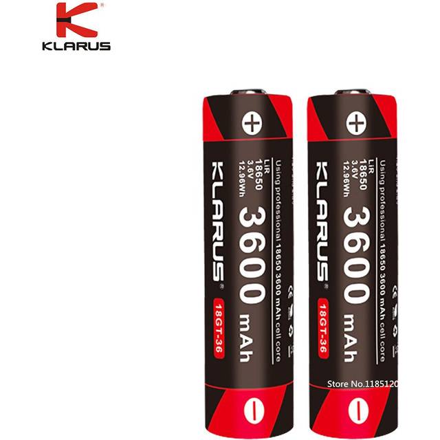 2 st klarus 18650 3600 mah 18gt-36 3.6v li-ion batteri högpresterande 18650 li batteri