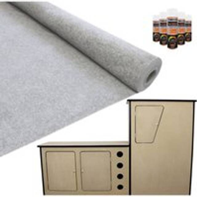 11m2 Van Lining Carpet Stretch 5 x Trim Fix Adhesive + Motor Home Camper Kitchen
