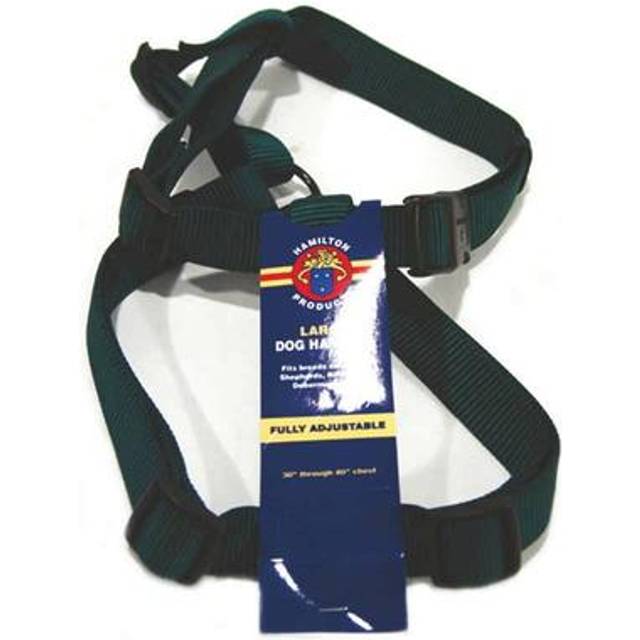 "Hamilton Adjustable Comfort Nylon Dog Harness  Dark Green  1"""""""" x 30-40"""""""""