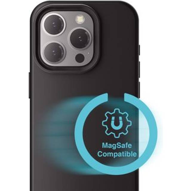 4Smarts Silicone Case Cupertino Backcover Apple iPhone 16 Pro Svart Induktiv laddning 541187