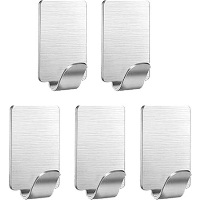 (a-5PCS) 5PCS Bathroom Hook Stainless Steel Wall Hook Self Adhesive Sticky Kitchen Waterproof Hanger Storage Hanging Holder Towel Rack