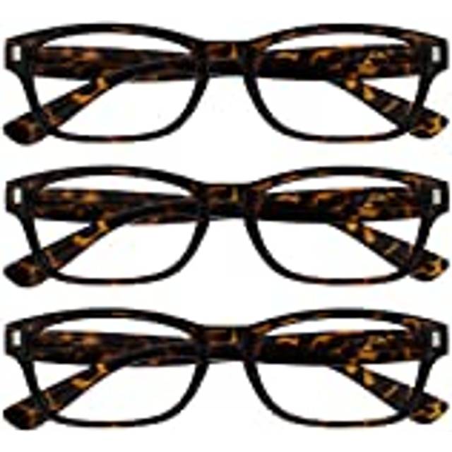 UV Reader Brown Tortoiseshell Reading Glasses Value 3 Pack Mens Womens Spring Hinges UVR3PK010 +3.50