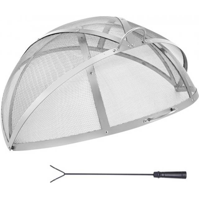 Vevor HKWZ201BXGQXHKE2TV0 40 in. Fire Pit Round Wood Burning Spark Screen Cover Lid Stainless Steel