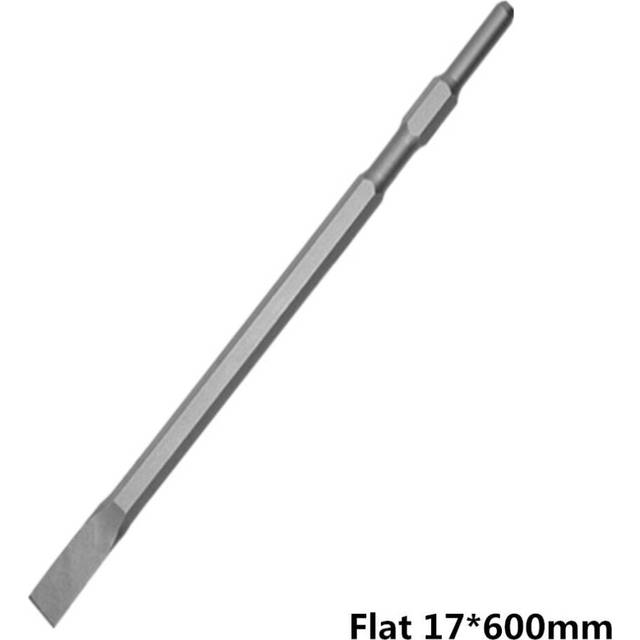 (Flat17*600mm) 17 x 280/400/600mm Pointed/Flat Head Hex Shank Drill Bit for Hammer Drill Machine Slot