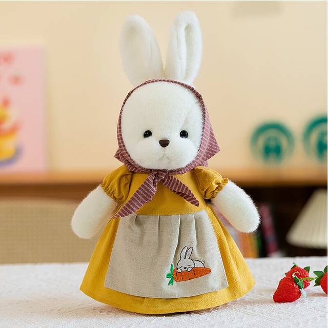 (Yellow) Garden Rabbit Plush Toys Cartoon Doll Throw Pillows Decorate Children Gifts