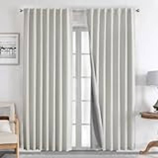 Joydeco Linen Curtains 84 inch Length 2 Panels Set Burg 100% Blackout Long Drapes for Bedroom Living Room Black Out Darkening Curtain Thermal Insulate