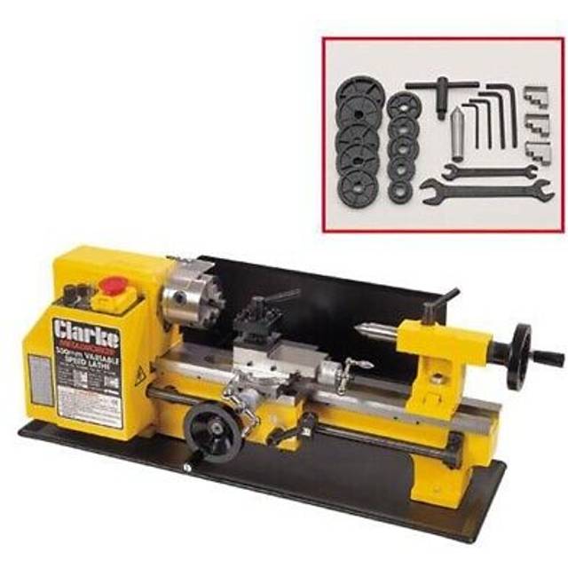 CLARKE Metal Lathe 300W 2500rpm Variable Speed Metal Working 230v New CL300M