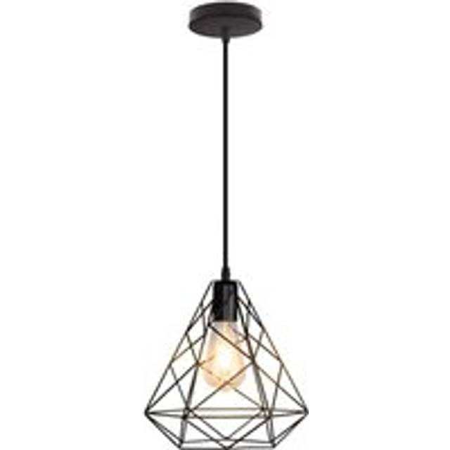 Norcks - Classical Diamond Pendant Light Black Antique Ceiling Light Metal Industrial Retro Pendant Lights For Bedroom Bar Cafe