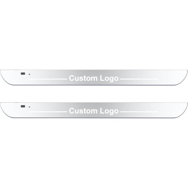 (For SKODA, 2PCS Front Door) Wiring-Free LED Car Door Sill Lights RGB Car Pedal Pathway Light USB Wireless