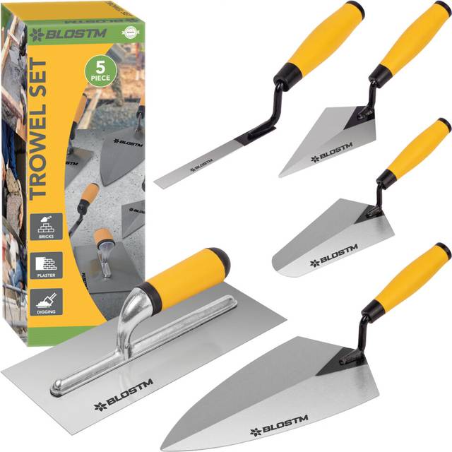 BLOSTM Trowel Set 5 PCS Brick Jointer Pointing Gauging Brick Plastering Trowel