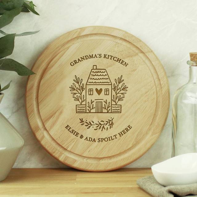 Personalised Memento Personalised Home Round Chopping Board - Brown