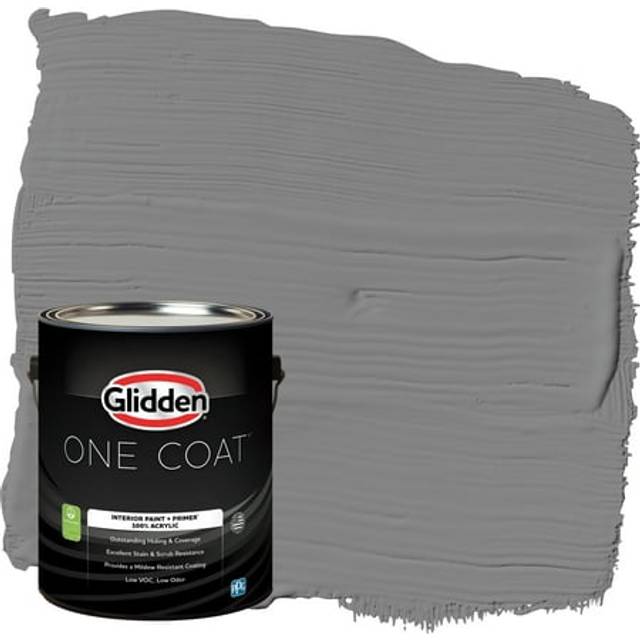 Glidden Interior Paint + Primer: Gray/Dover Gray  One Coat  Semi-Gloss  1 Gallon