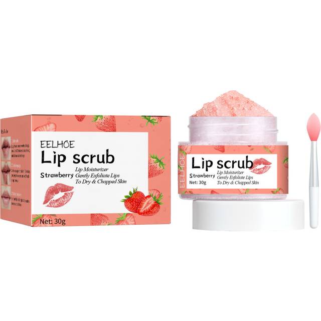 (Strawberry flavor) Lip Scrub Moisturizes Lips, Prevents Chapped Lips, Moisturizes